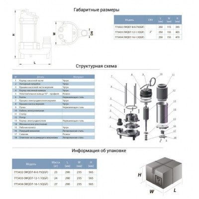 купити Насос дренажно-фекальний Aquatica WQD7-16-1.5QGF 773434 в Україні на AGROmachine.com.ua