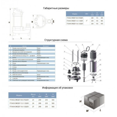 купити Насос дренажно-фекальний Aquatica WQD7-8-0.75QGF 773432 в Україні на AGROmachine.com.ua