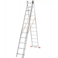 Драбина алюмінієвf 3-х секційнf BLUETOOLS (3х12 ступенів) (160-9009)