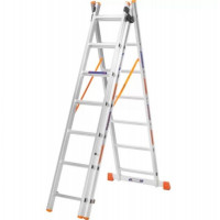 Драбина алюмінієва 3-х секційна BLUETOOLS (3х7 ступенів) (160-9307) Драбина алюмінієва 3-х секційна BLUETOOLS (3х7 ступенів) (160-9307)