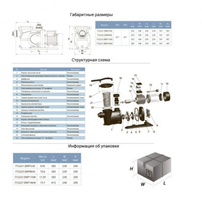 купити Насос для басейну Leo XKP1104 772225 в Україні на AGROmachine.com.ua