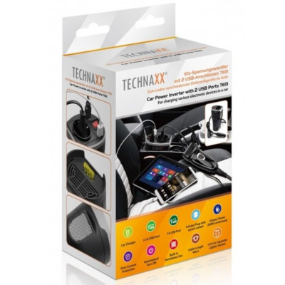 купити Інвертор автомобільний Technaxx TE13 із 2 USB портами в Україні на AGROmachine.com.ua