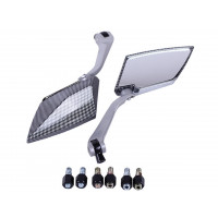 Дзеркала з перехідниками 2138 срібло шахівниця (комплект) - АМ