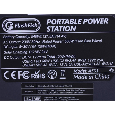 купити Портативна зарядна станція A501 FlashFish 150000mAh 500W в Україні на AGROmachine.com.ua